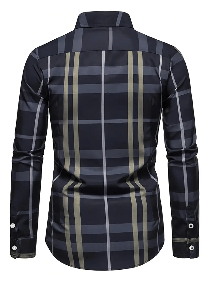 Camisa a cuadros ejecutivo casual para hombre