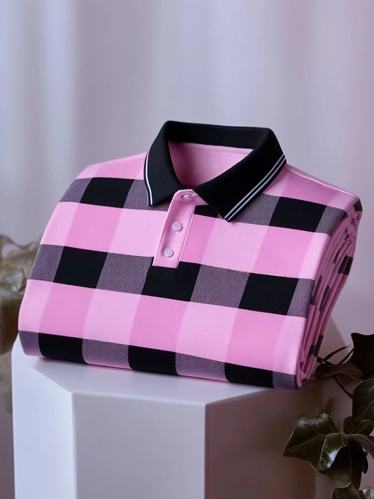Camisa polo clásico ejecutivo Logo Button de manga corta para hombre