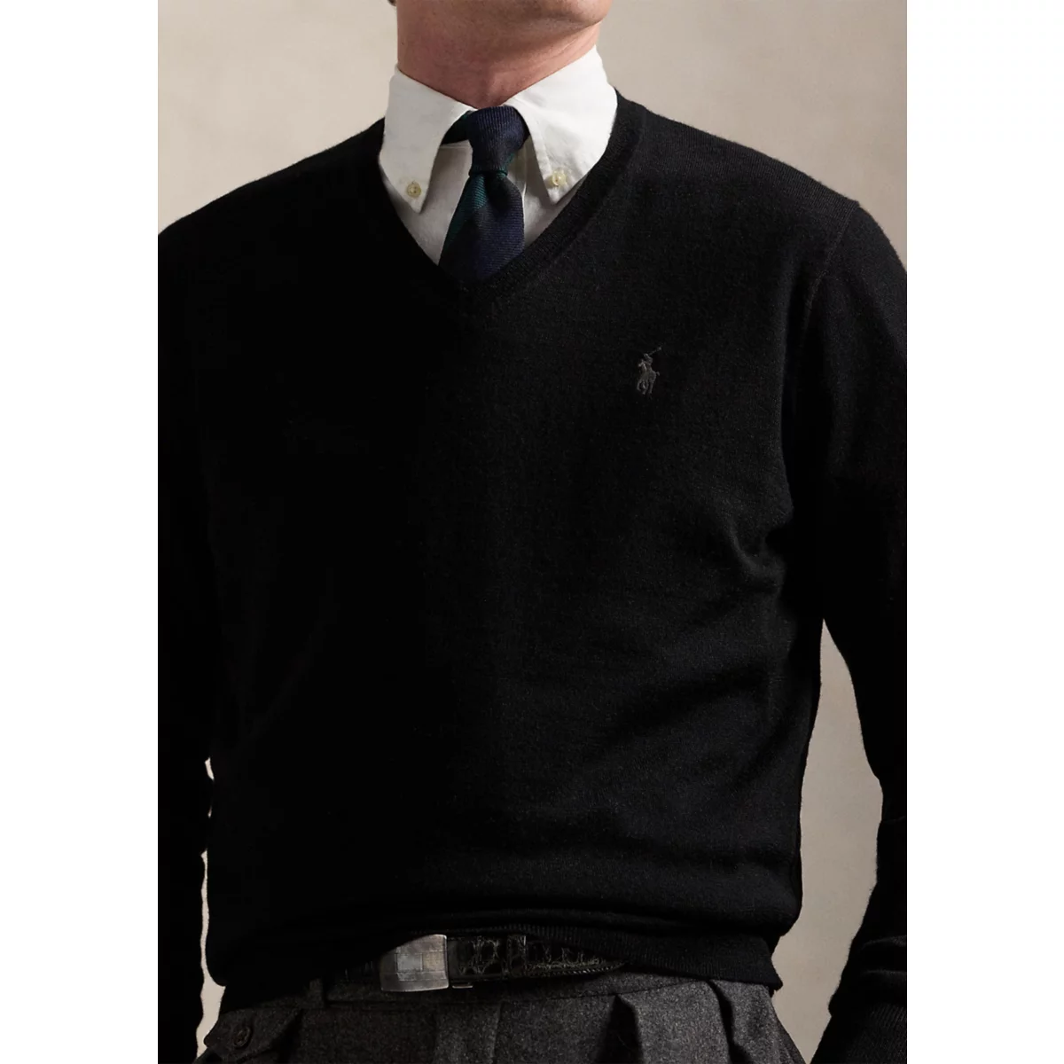 Washable Wool V-Neck Sweater - 3