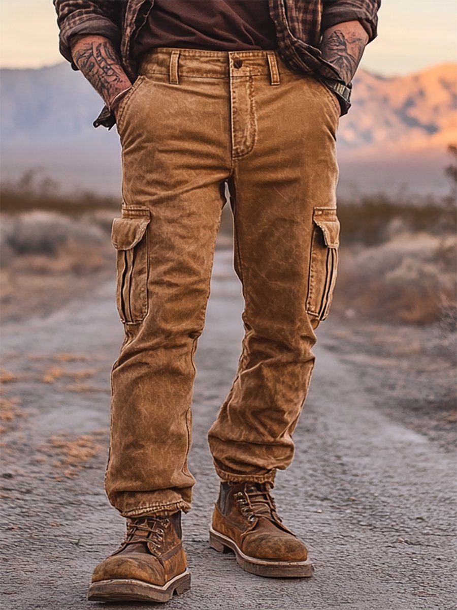 Vintage Multi-bolsillo Overalls para hombre