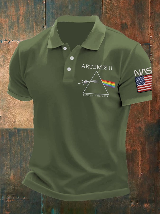 Camisa polo Artemis II Dark Side Of The Moon estampado para hombre