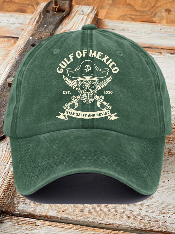 Gorras retro Gulf Of Mexico Est 1550 Stay Salty And Resist estampado Baseball