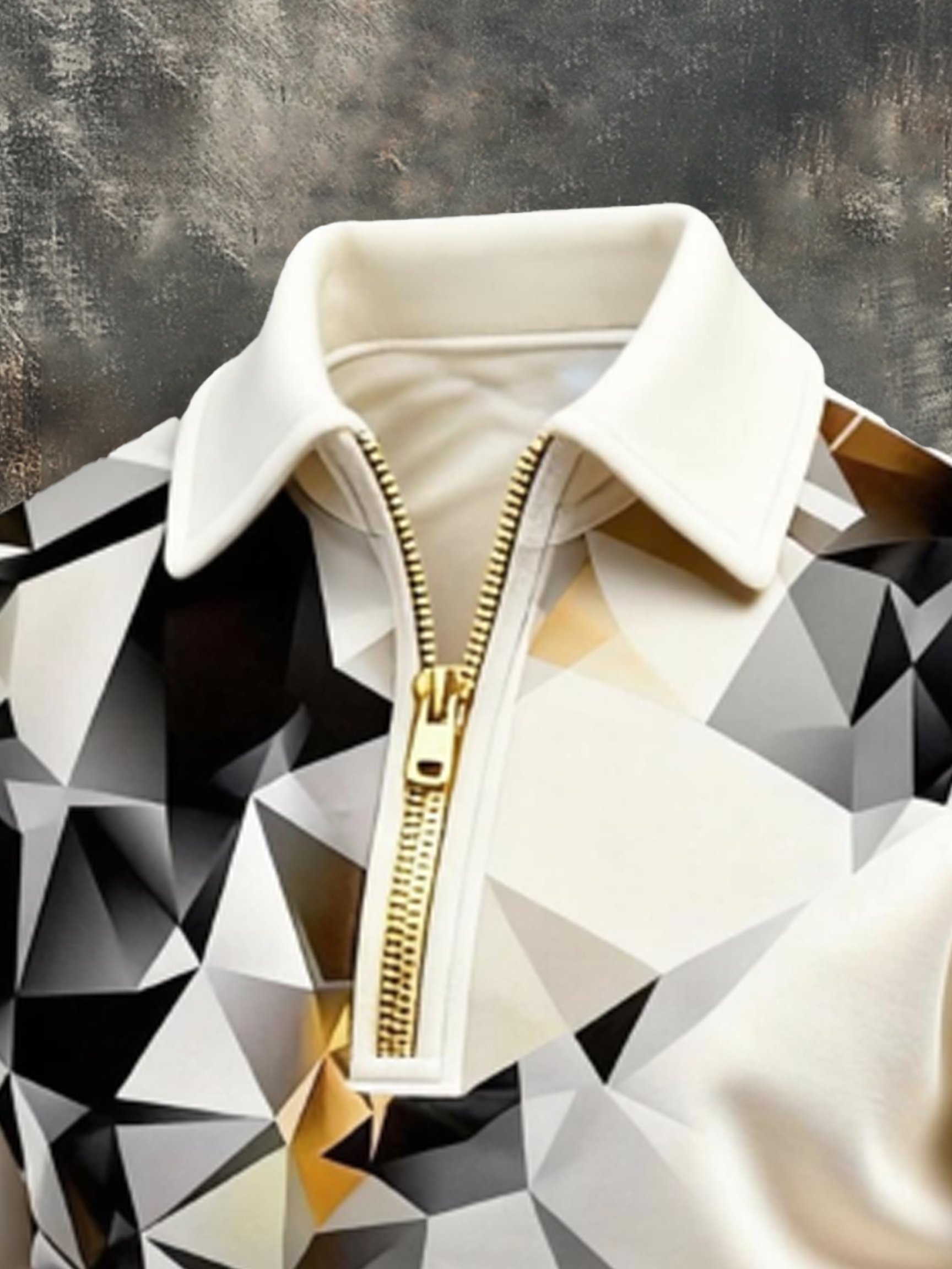 Sudadera vintage Color-Block estampado con cierre con gorrasucha para hombre