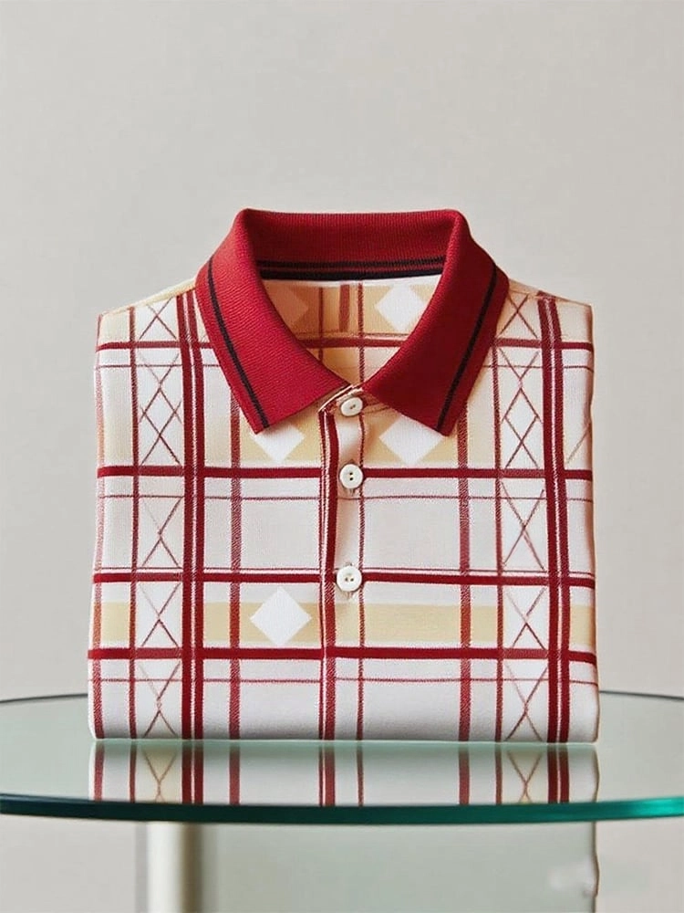 Camisa polo ejecutivo casual Button de manga corta para hombre