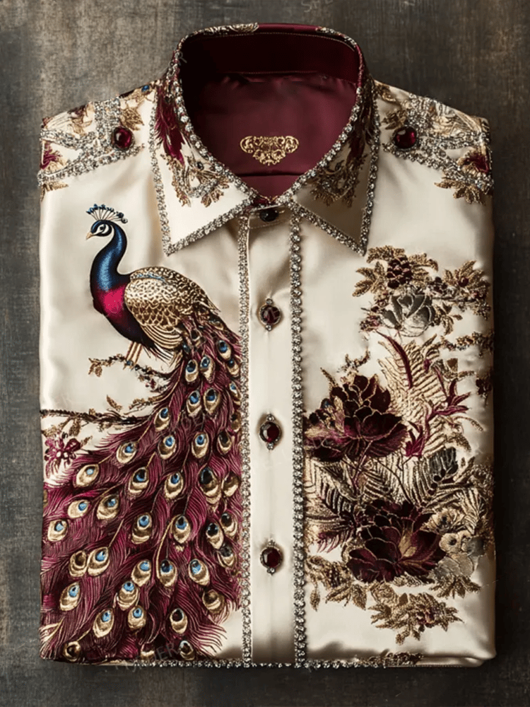 Camisa satén Luxe de manga larga con botones para hombre