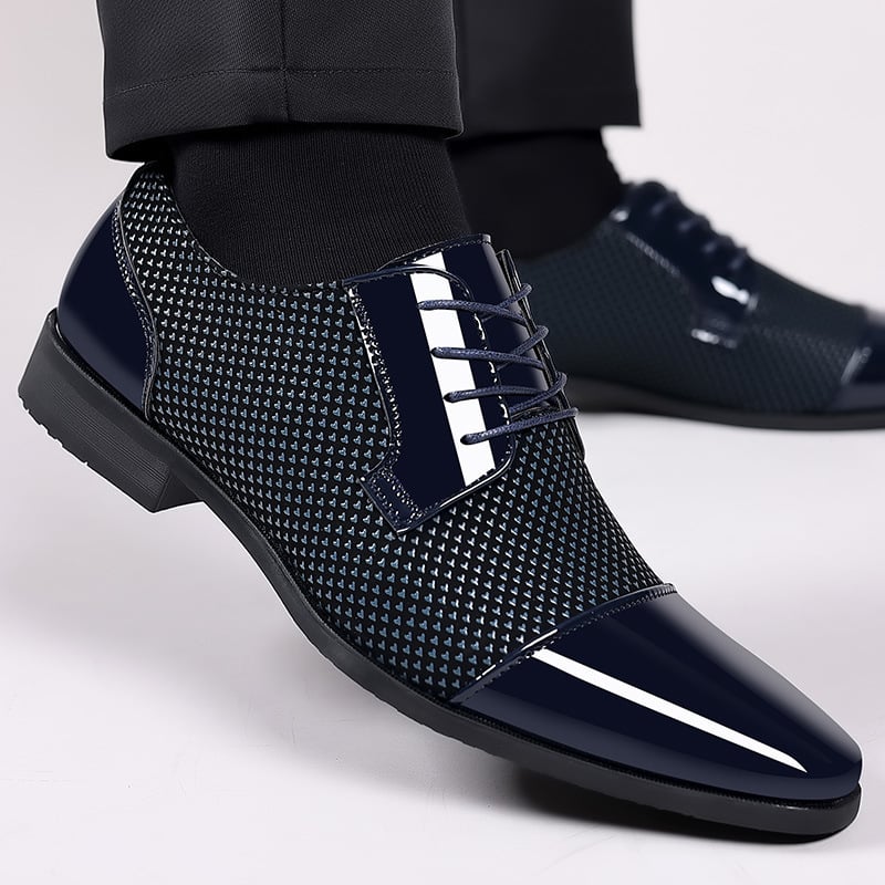 para hombre Versatile Toe Toe Glossy ejecutivo casual Leather zapatos