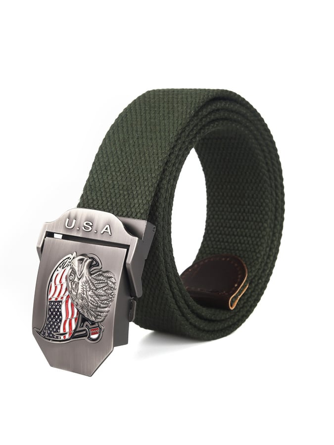 Cinturón para exterior training automatic buckle nylon canvas braided para hombre