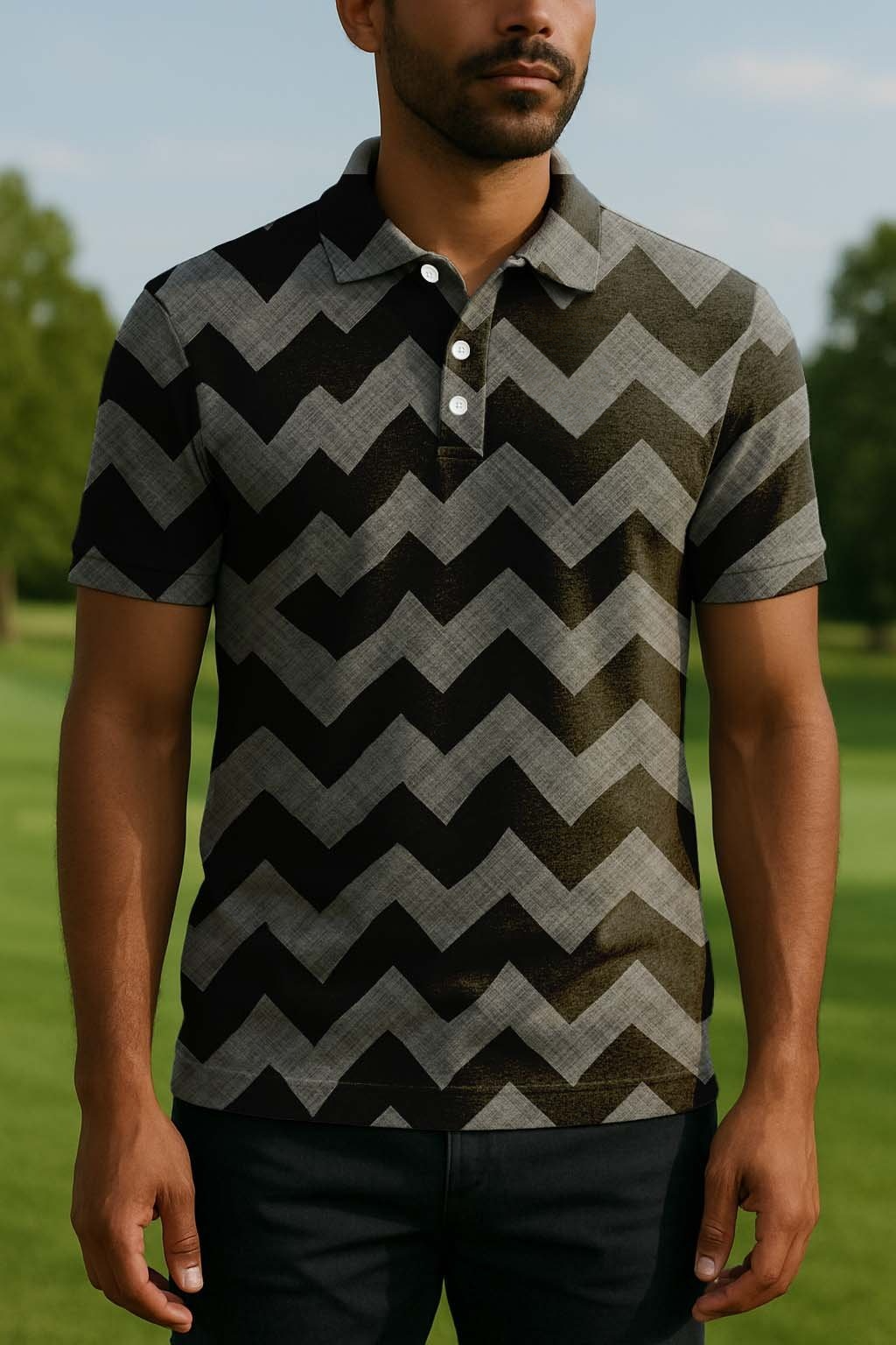 Camisa polo clásico ejecutivo Old Money Button de manga corta para hombre
