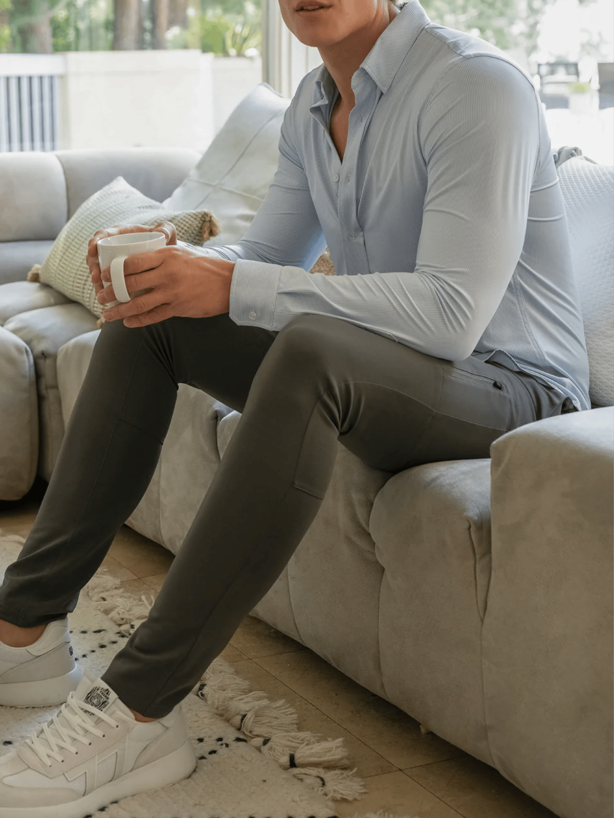 Camisa ejecutivo casual de manga larga para hombre
