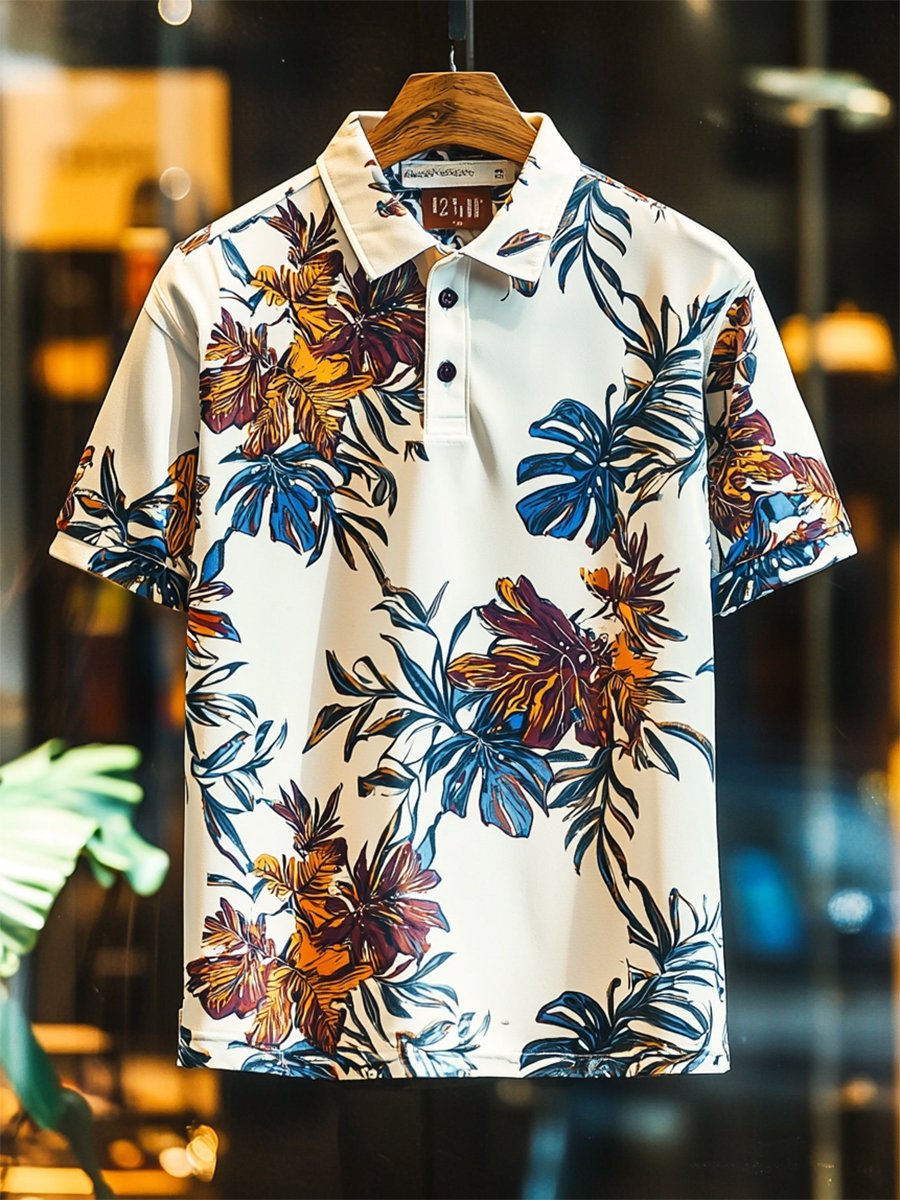 Camisa polo casual ejecutivo Button de manga corta para hombre