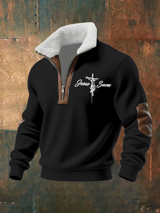 Sudadera Faith Art estampado cierre para hombre