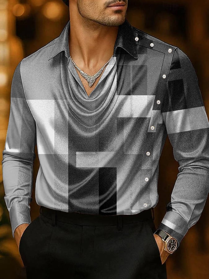Camisa ejecutivo casual satén para hombre
