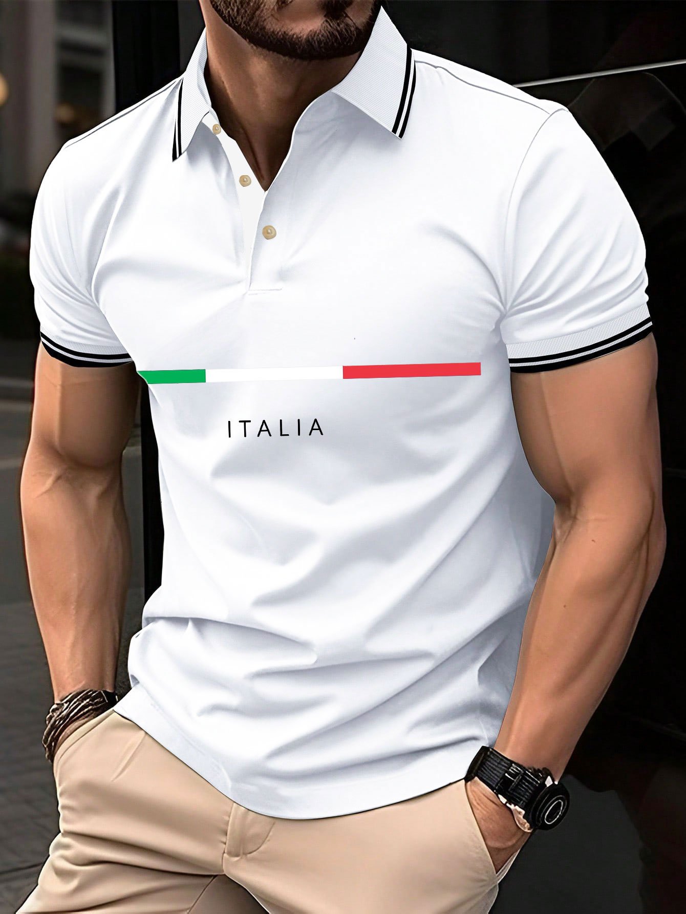 Camisa polo "Italy" estampado para hombre