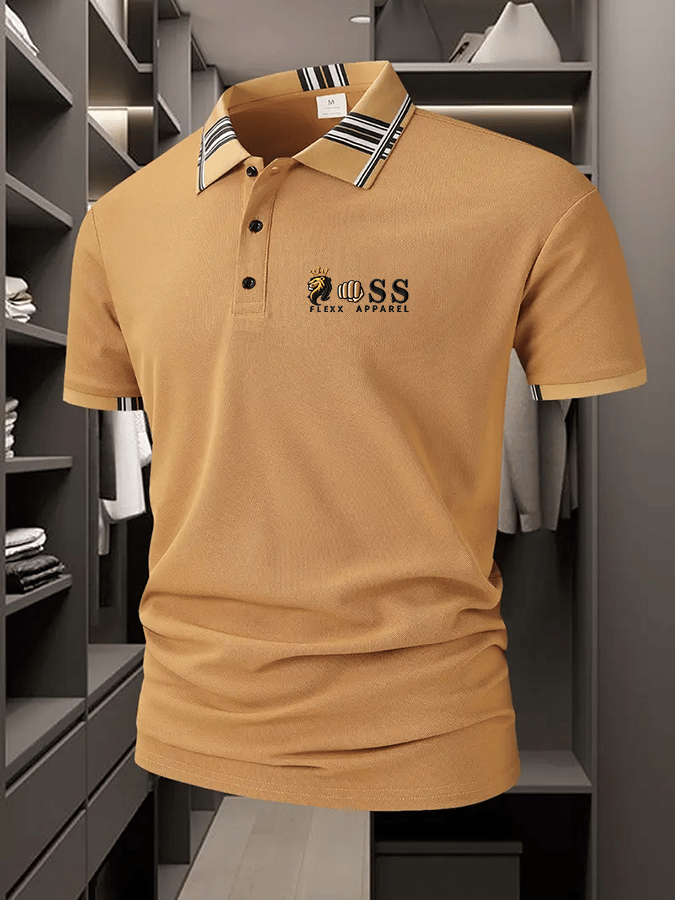 Camisa polo ejecutivo casual estampado para hombre