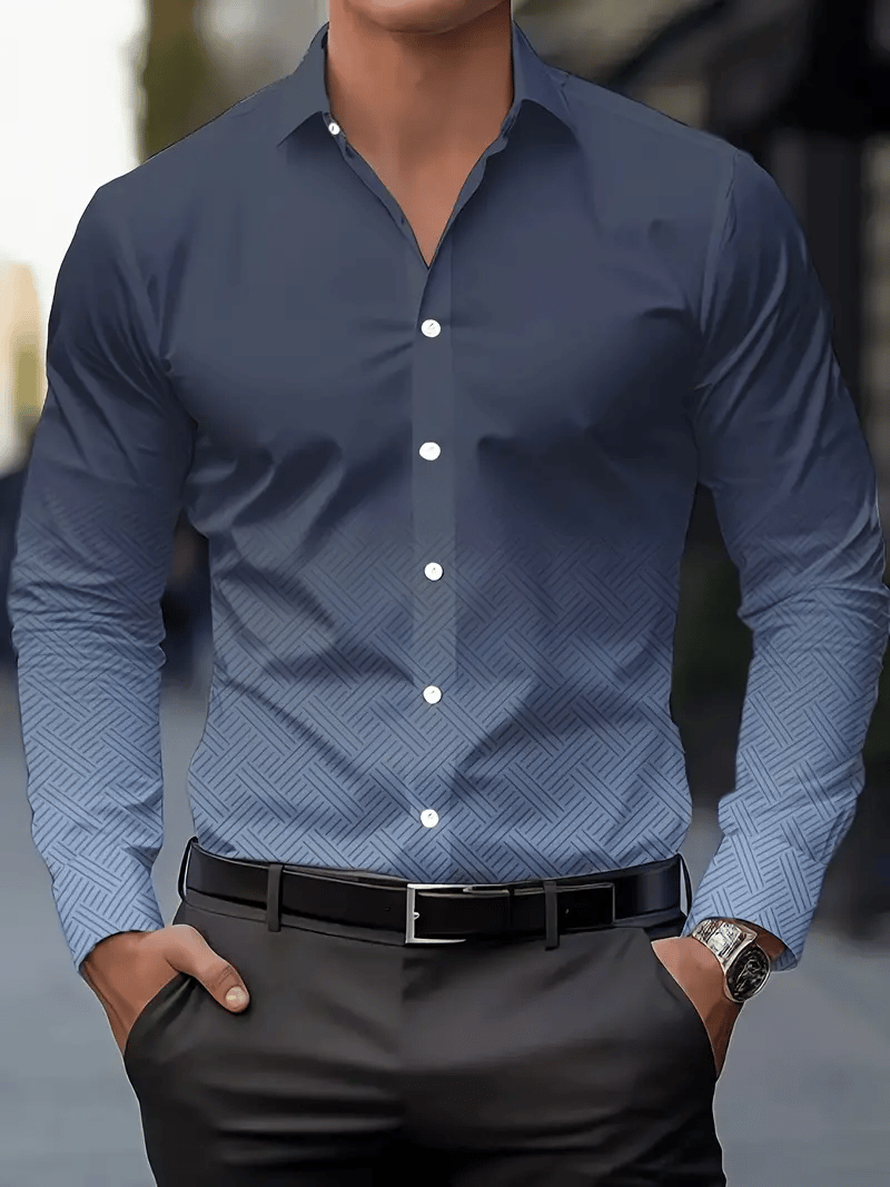 Camisa a cuadros ejecutivo de manga larga para hombre