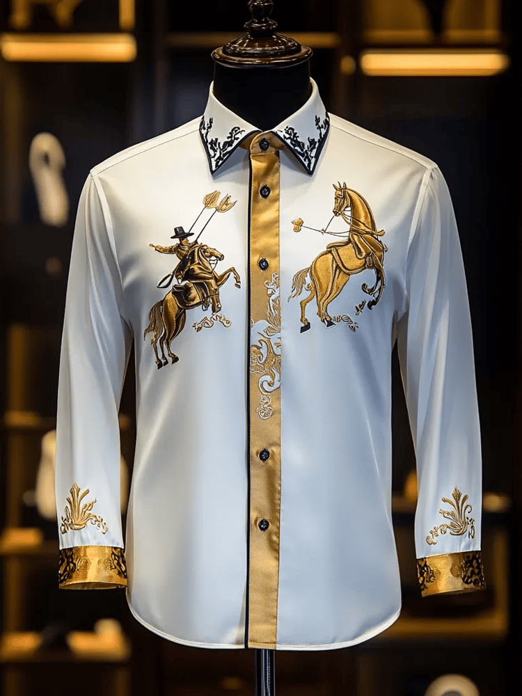 Camisa de lujo ejecutivo de manga larga para hombre