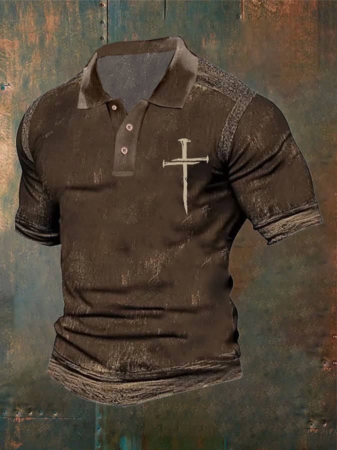 Casual retro Contrast Color Faith Polo para hombre