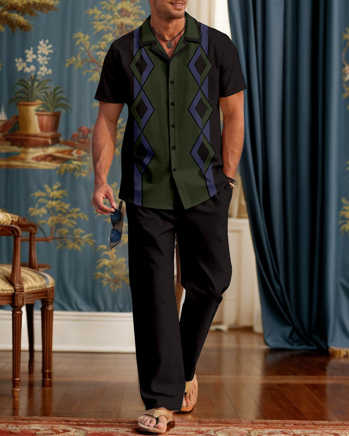 Camisa Rianmond Customized clásico a rayas bowling Walking Suit