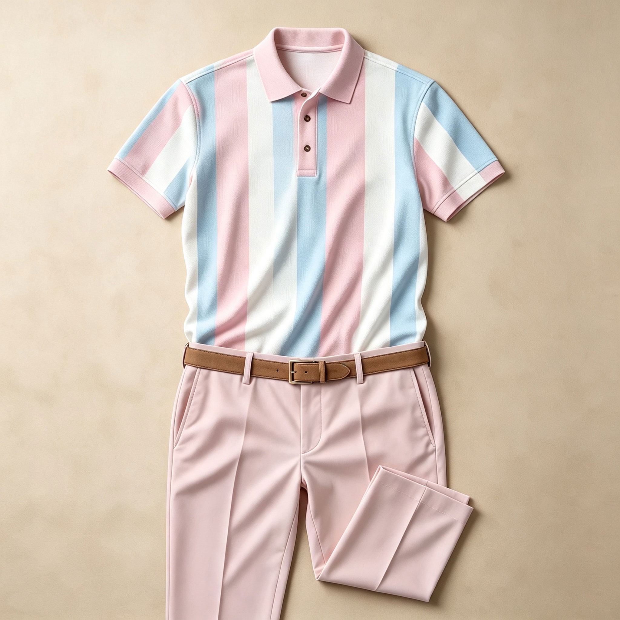 para hombre a rayas de manga corta camisa polo and pantalón conjunto de dos piezas