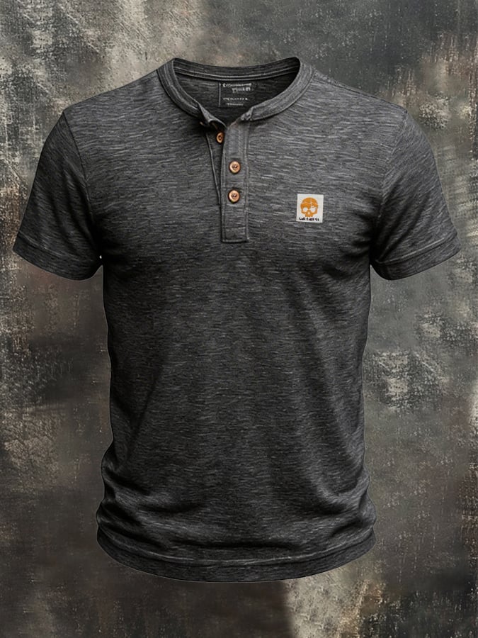 Camiseta retro Bamboo de algodón casual para hombre
