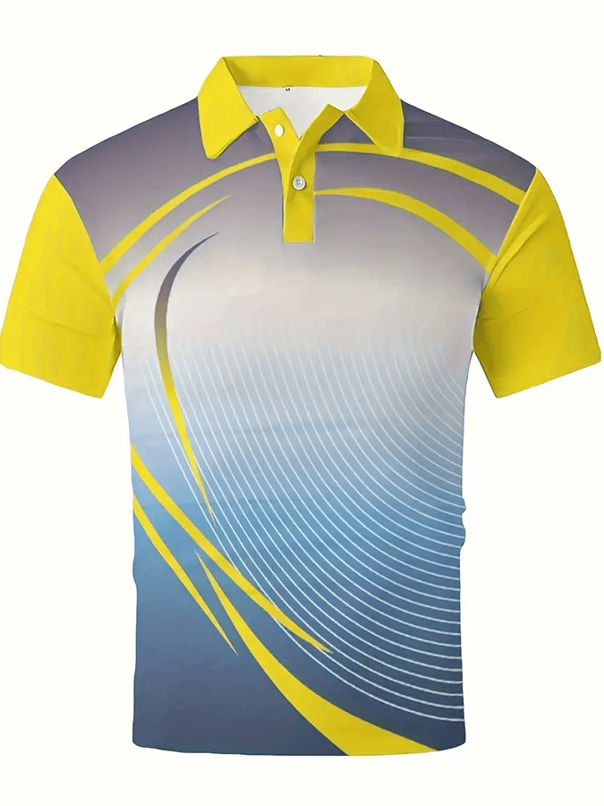 Camisa polo Golf casual estampado casual para hombre