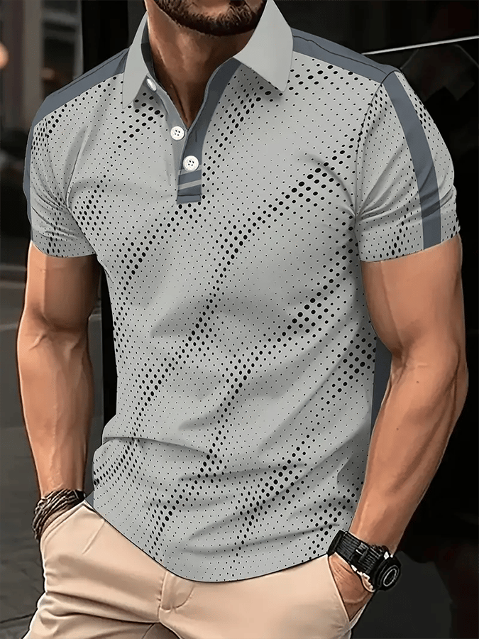 Camisa polo Golf casual estampado casual para hombre