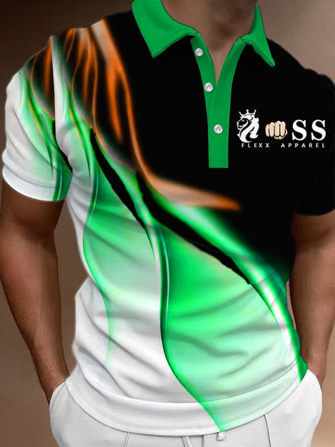 Camisa polo de moda casual estampado para hombre