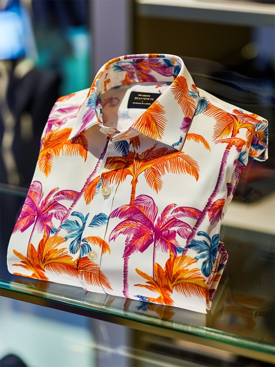 Camisa satén Luxe de manga larga con botones para hombre