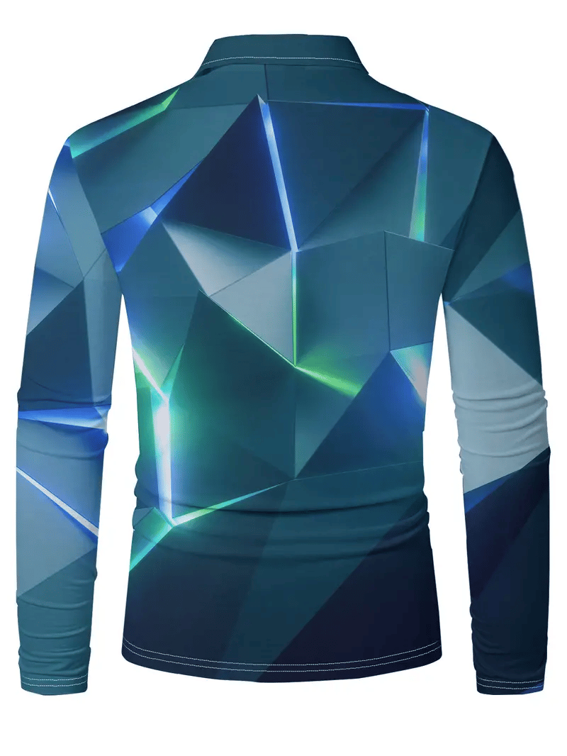 Camisa polo ejecutivo clásico rayas estampado Button para hombre