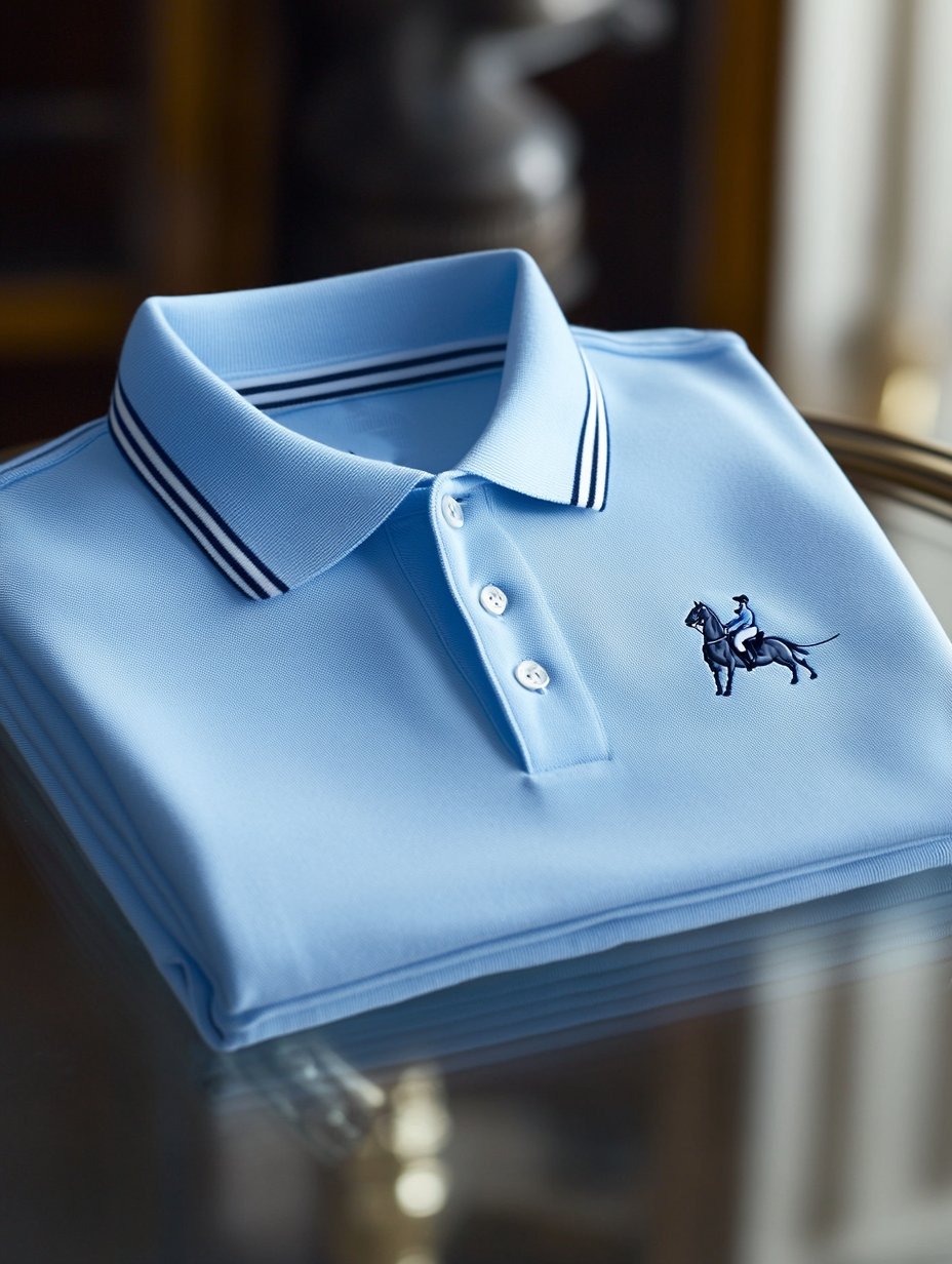 Camisa polo ejecutivo casual Knight and Horse bordado con botones de manga corta para hombre