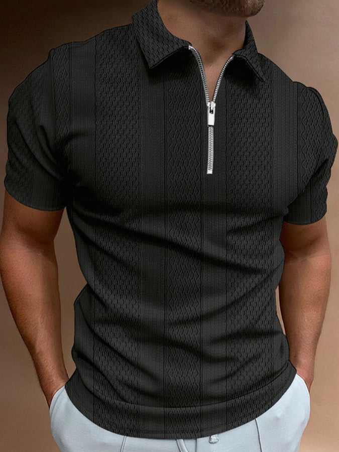 De moda casual solapa tejidoted jacquard Polo