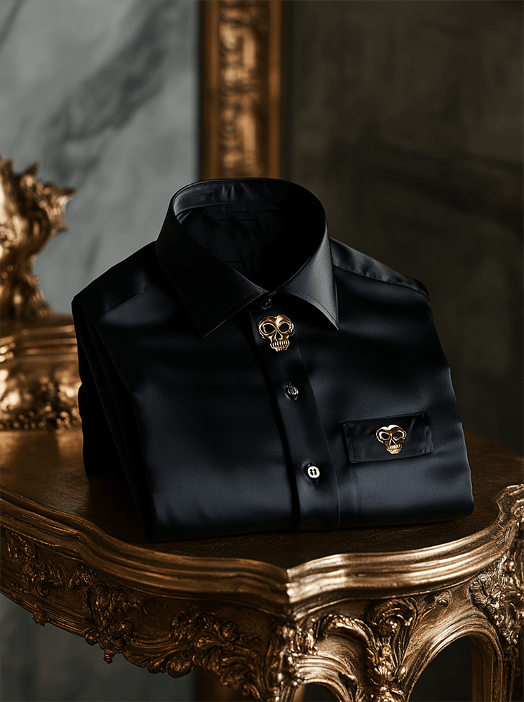 Camisa satén Luxe de manga corta para hombre