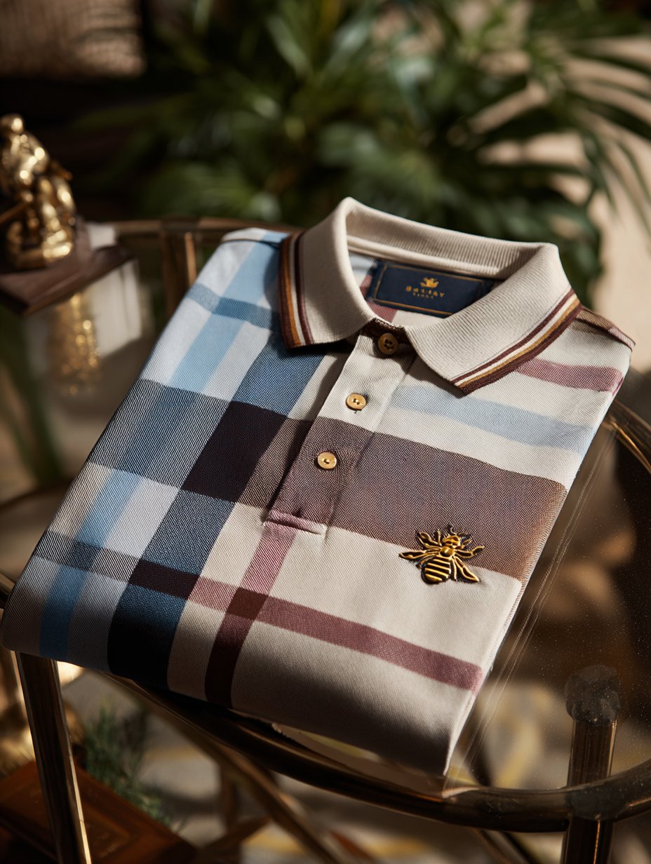 Camisa polo Check ejecutivo casual de manga corta para hombre