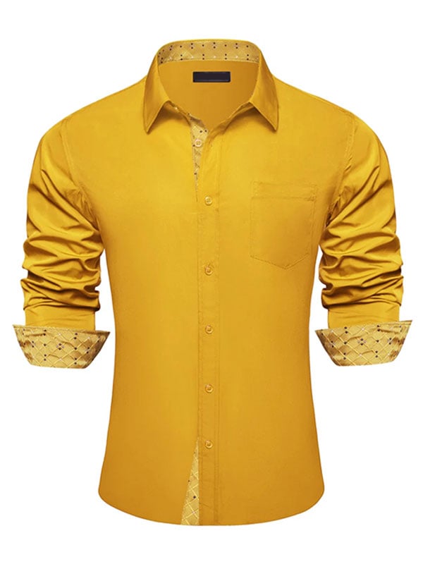 Camisa satén Luxe de manga larga con botones para hombre