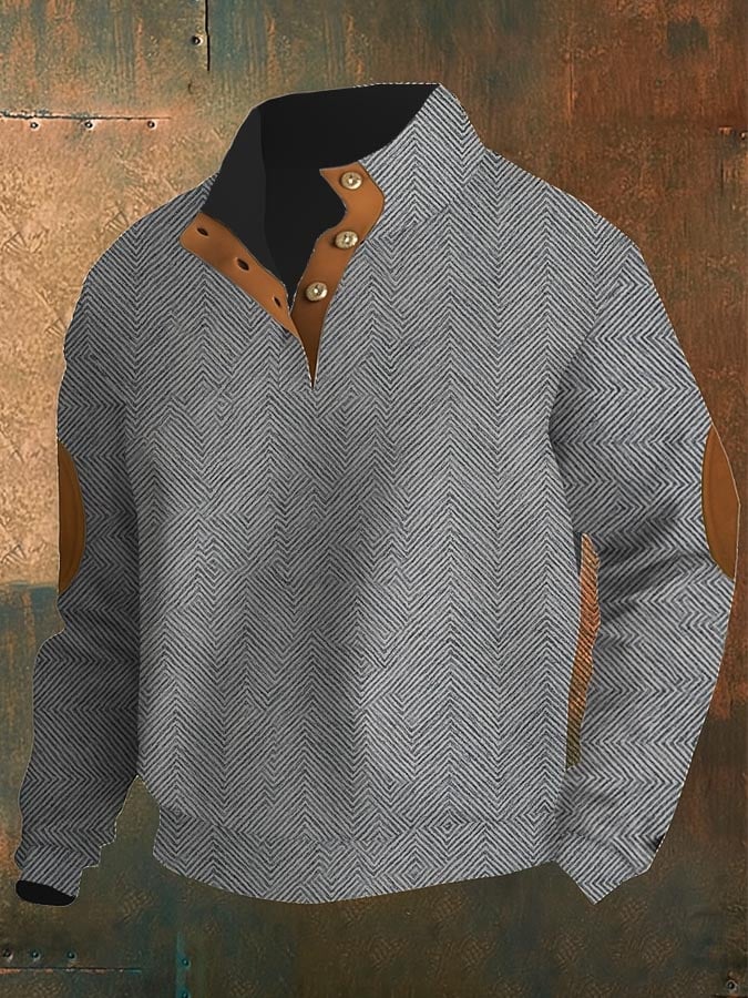 Sudadera diseño estampado Button casual para hombre