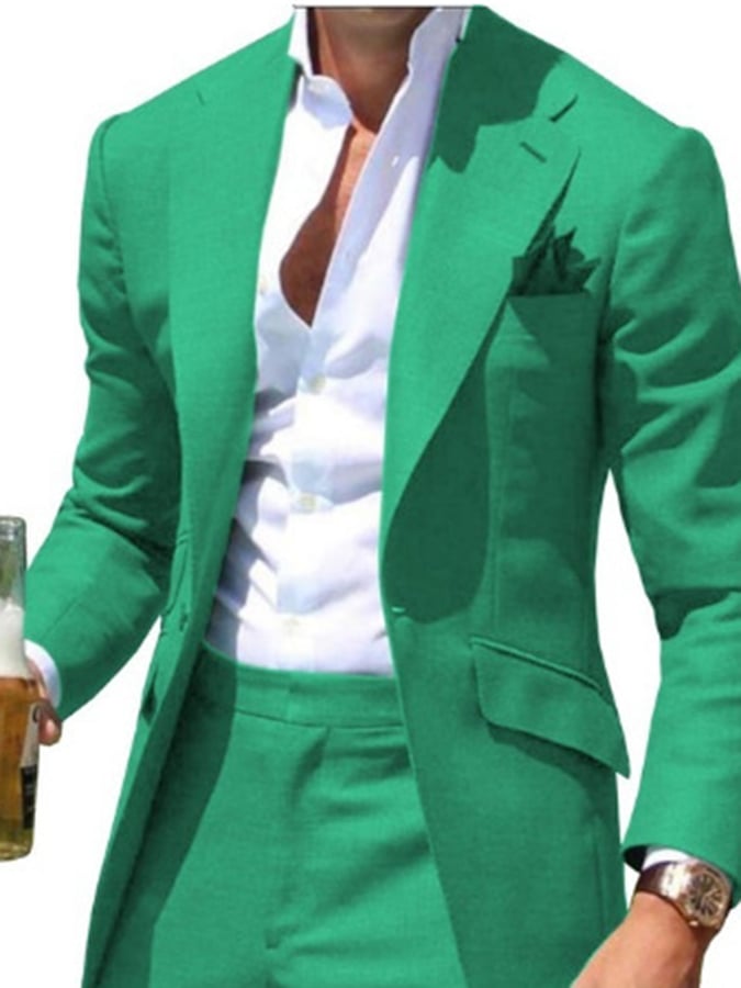 Ejecutivo Double Breasted Side Suit Two-Piece Suit para hombre