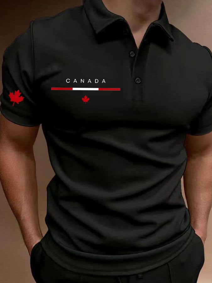 Camisa polo Canada estampado para hombre