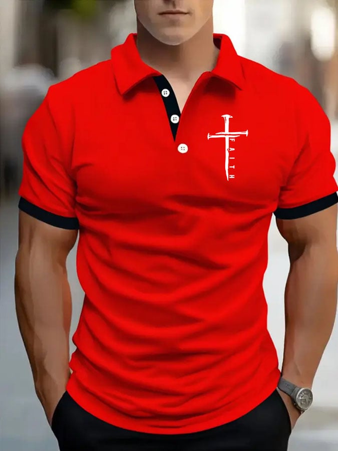 Camisa polo Cross estampado para hombre