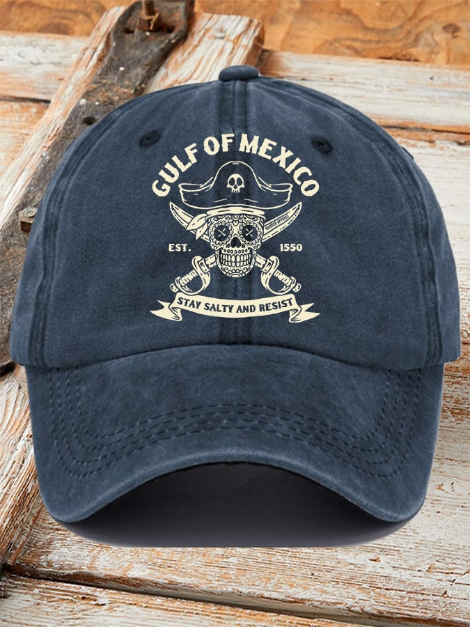 Gorras retro Gulf Of Mexico Est 1550 Stay Salty And Resist estampado Baseball