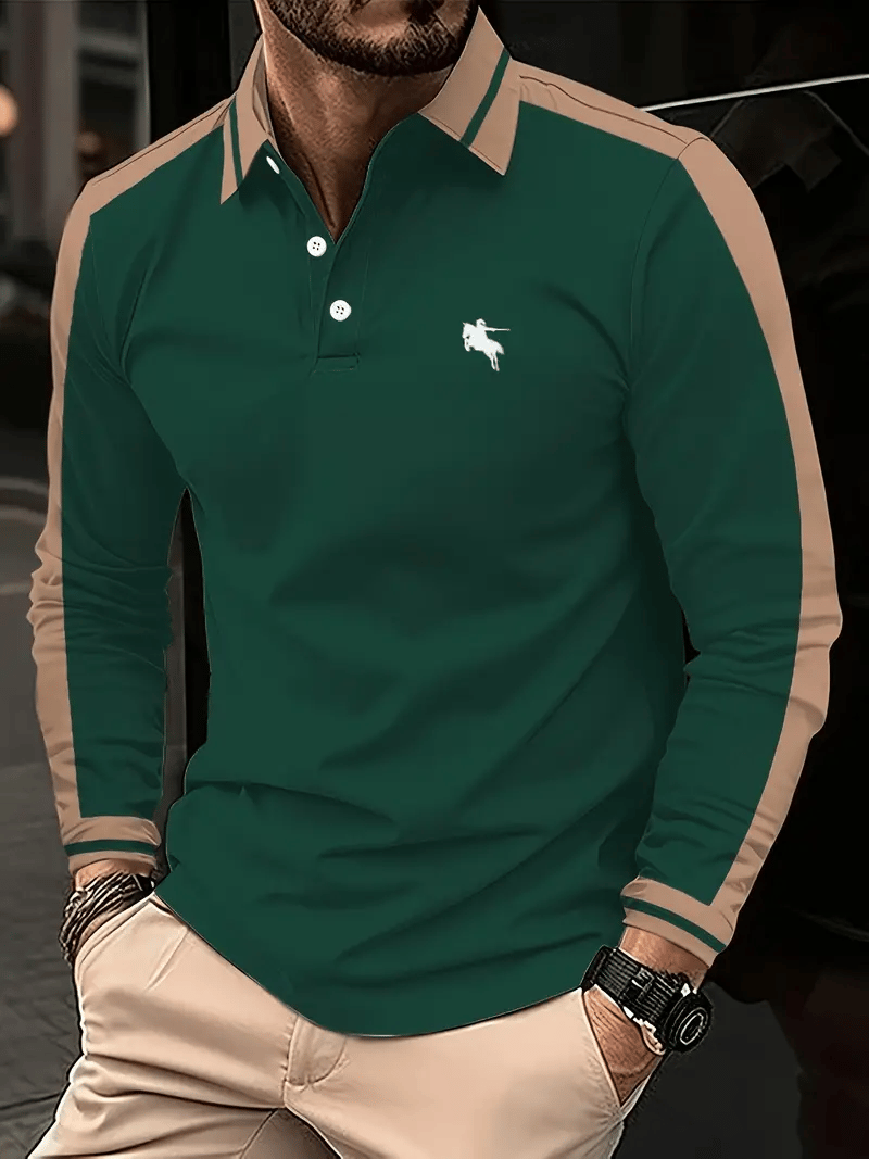 Ejecutivo casual a rayas con botones Polo para hombre