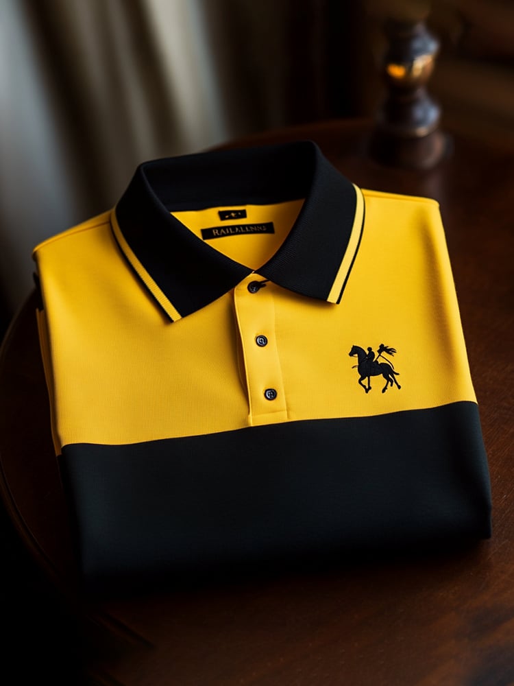 Camisa polo clásico ejecutivo Logo Button de manga corta para hombre