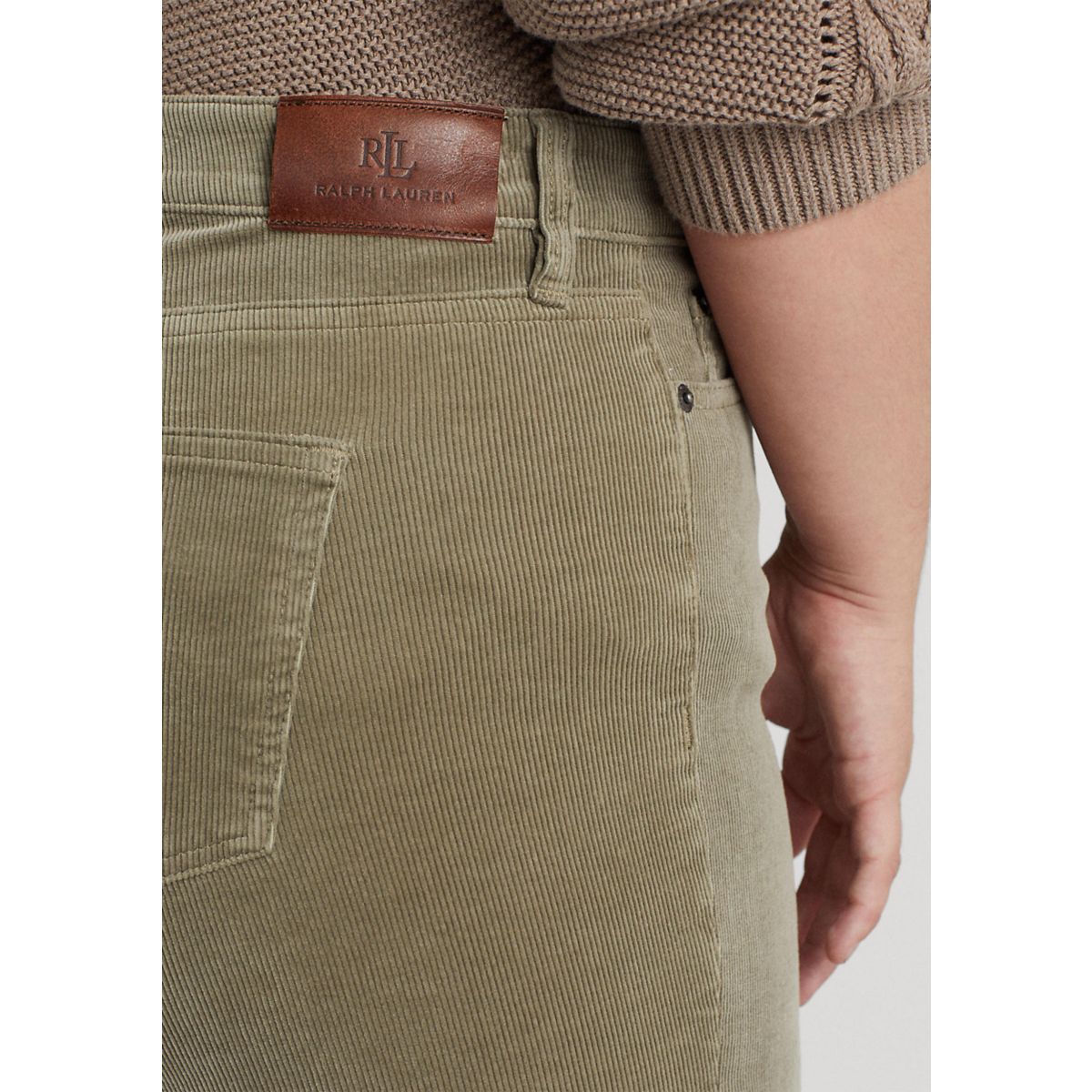 Plus Size Corduroy Mid Rise Straight Pants - 3