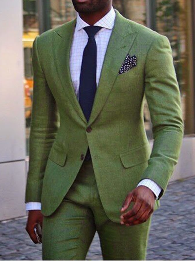 Ejecutivo Single-Breasted de color sólido Two-Piece Suit para hombre