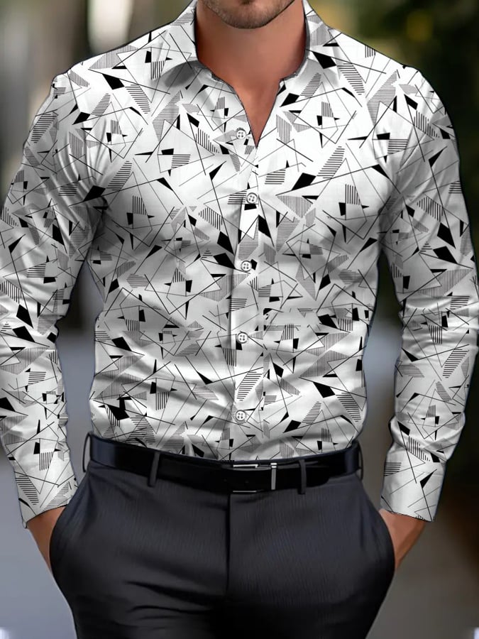 Ejecutivo Style geométrico Princamiseta para hombre