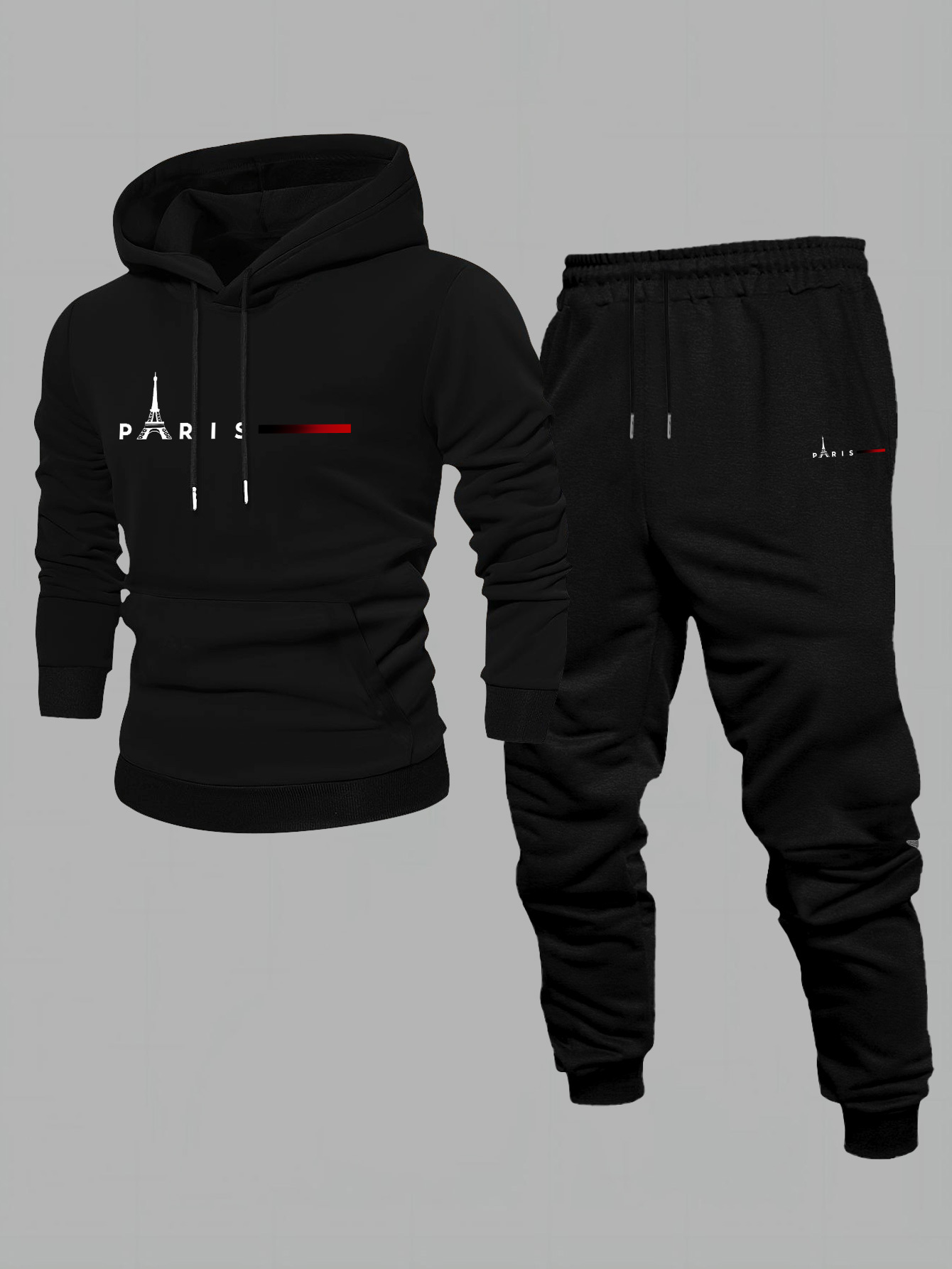 Conjunto de dos piezas casual Color Matching sudadera con capuchas de manga larga sudaderas & Sweatpantalón para hombre