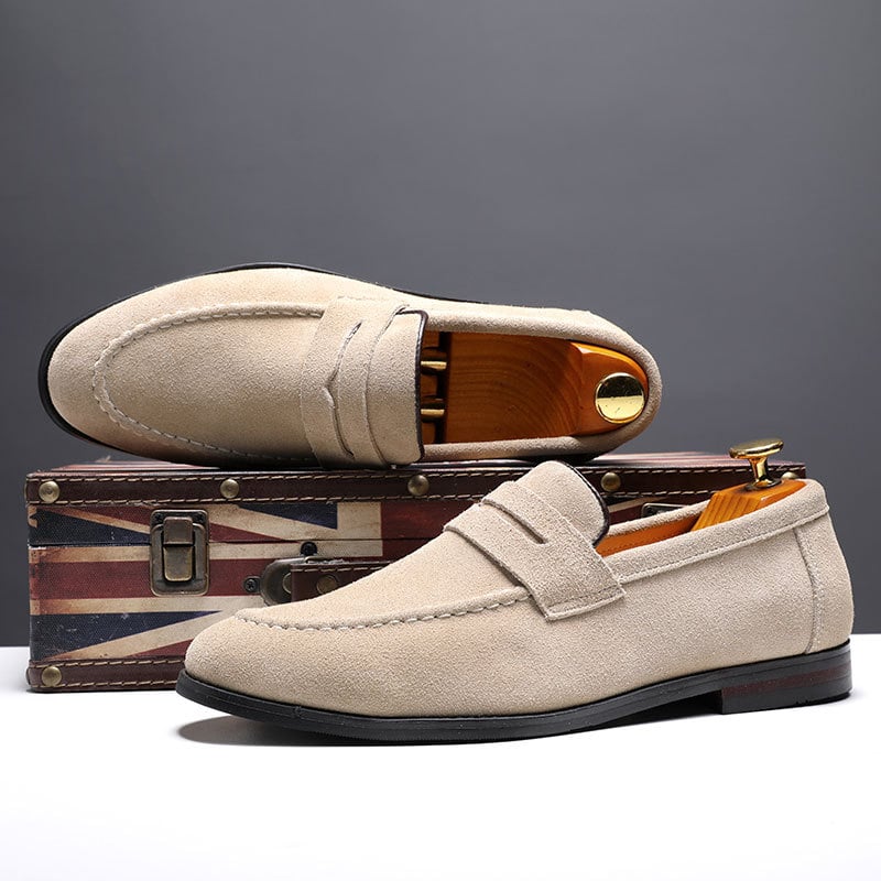 Zapatos Pointed Head Frosted Overzapatos ejecutivo casual Slip-On para hombre