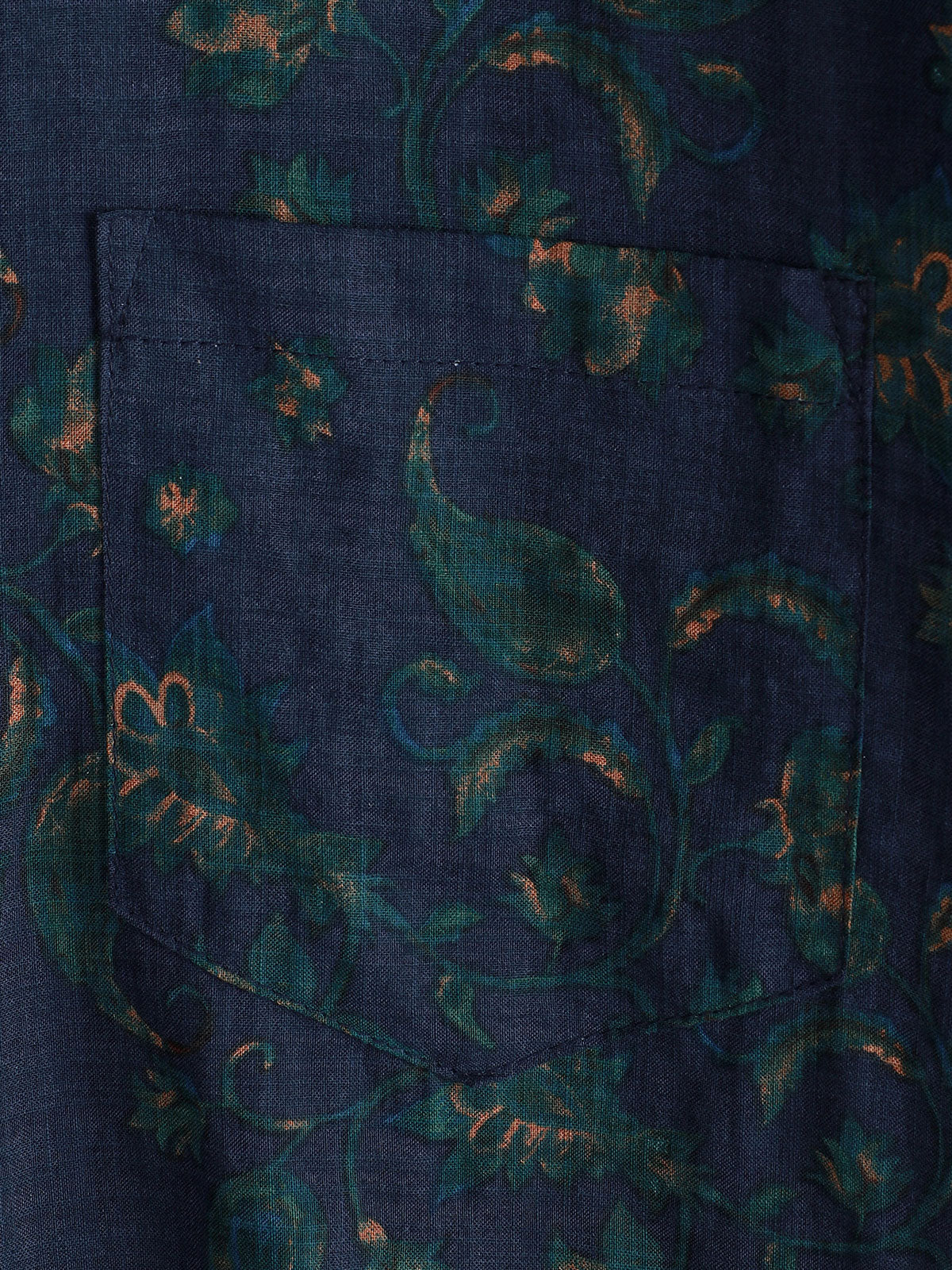 Camisa Blue floral Holiday casual Pocket de manga corta Button Up para hombre
