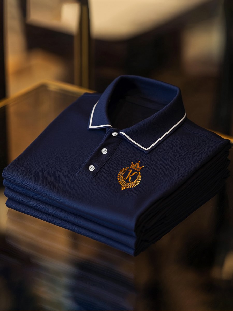 Camisa polo ejecutivo casual Button de manga corta para hombre