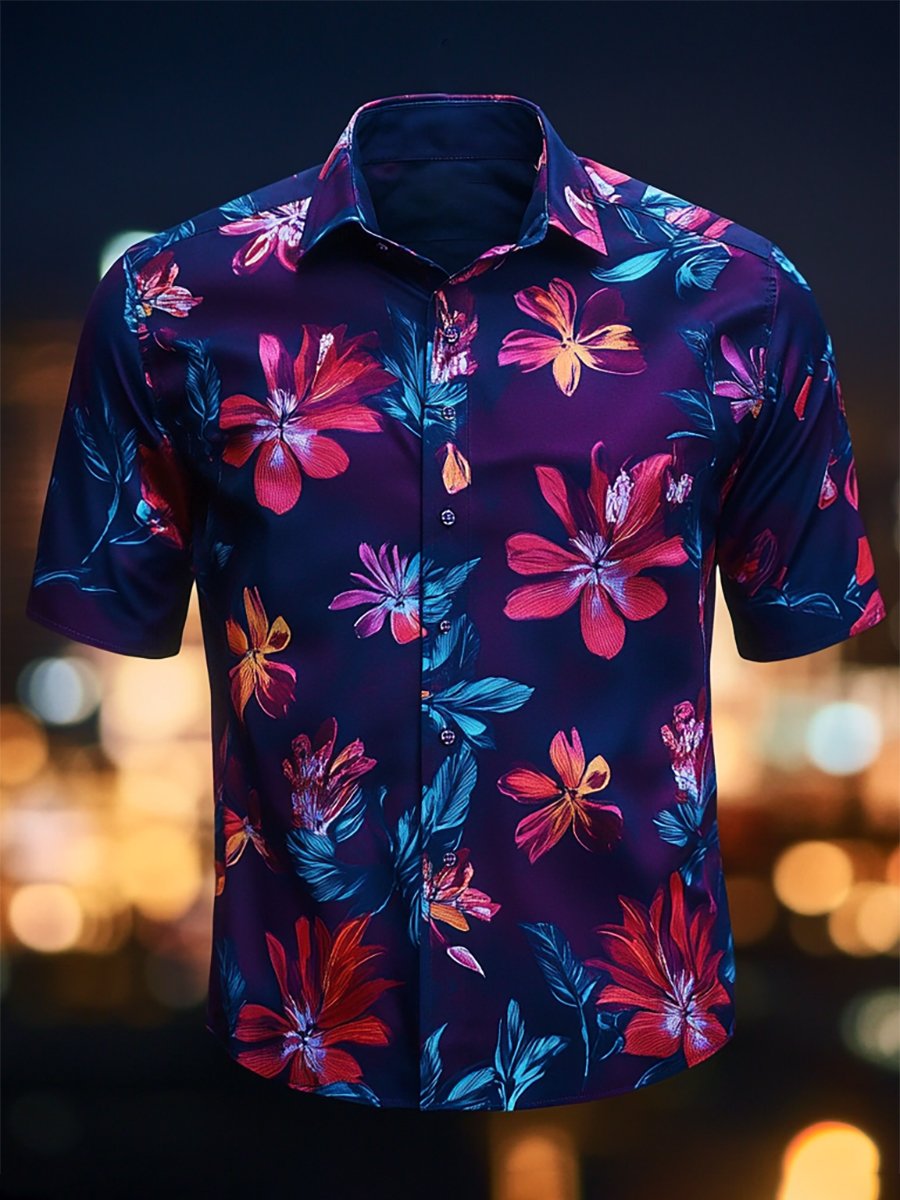 Camisa Resort casual floral Art de manga corta para hombre