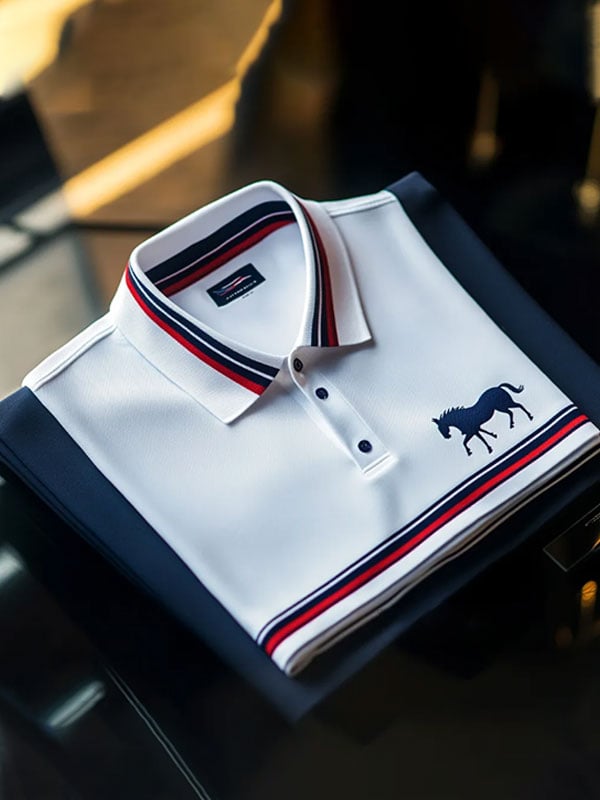 Camisa polo ejecutivo Logo solapa de manga corta para hombre